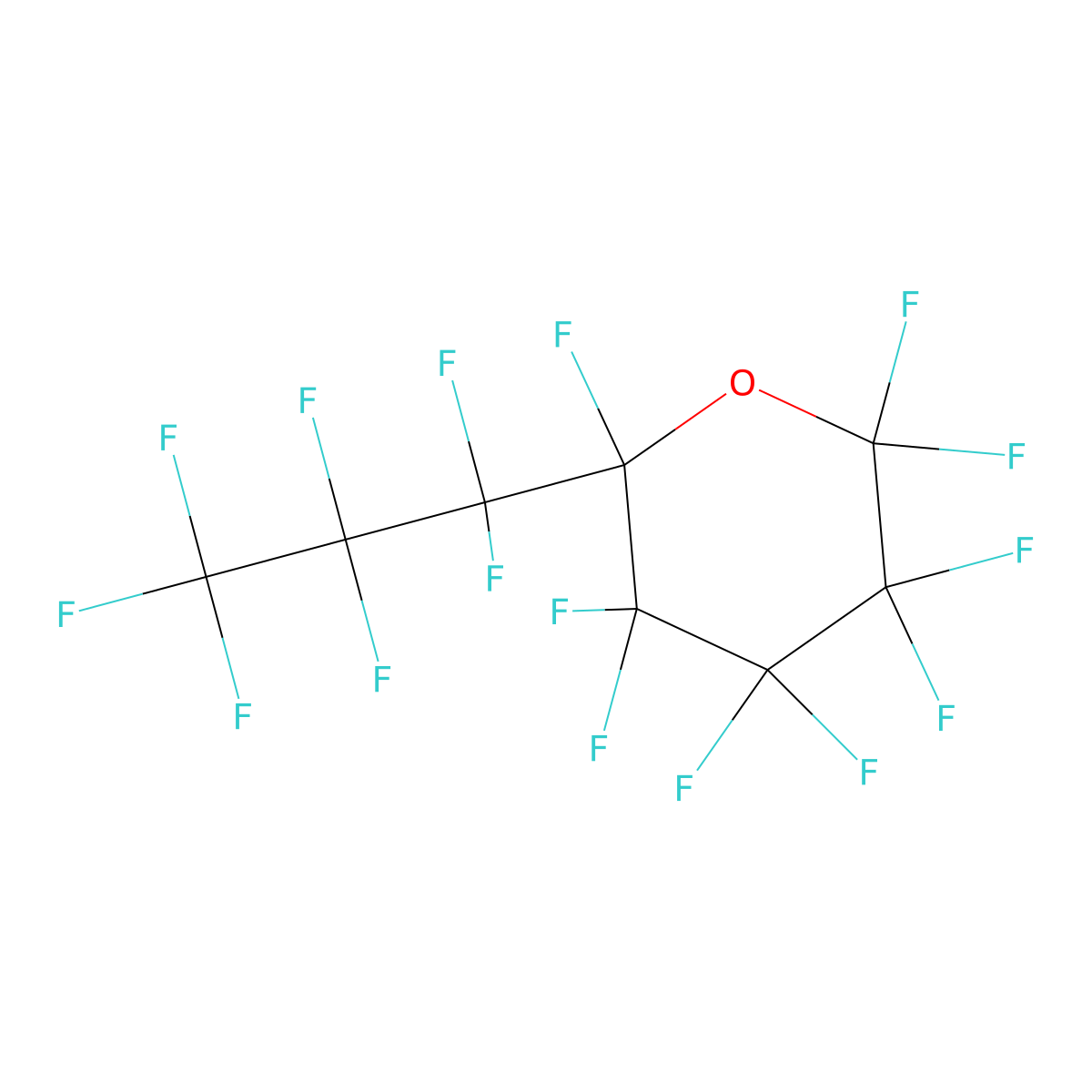2,2,3,3,4,4,5,5,6-Nonafluoro-6-(heptafluoropropyl)tetrahydro-2H-pyran molecular structure, CAS 335-35-3