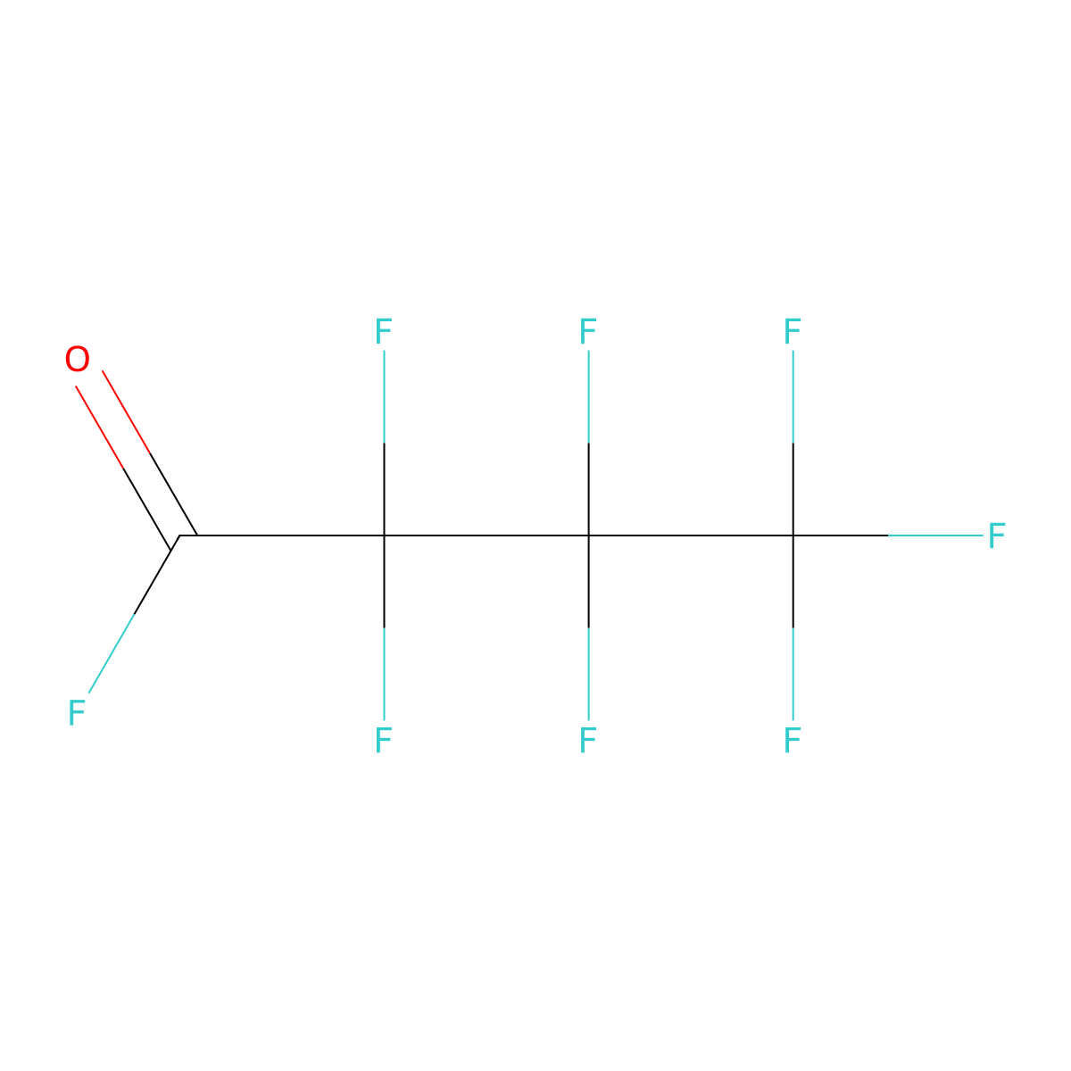Heptafluorobutyroyl fluoride molecular structure, CAS 335-42-2