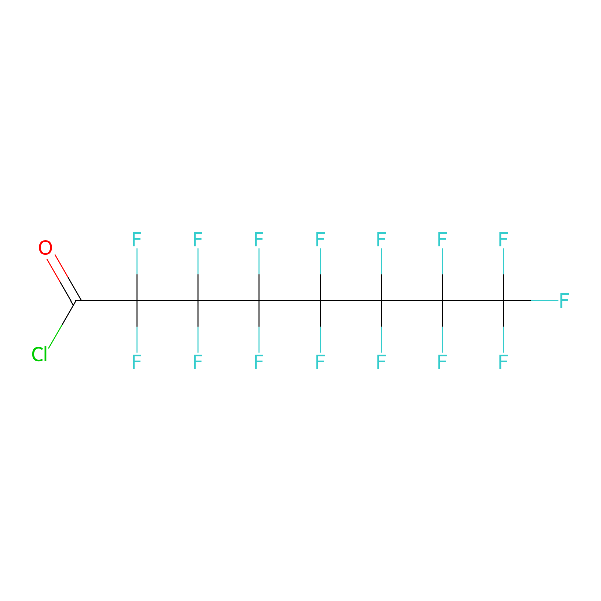 Perfluorooctanoyl chloride molecular structure, CAS 335-64-8