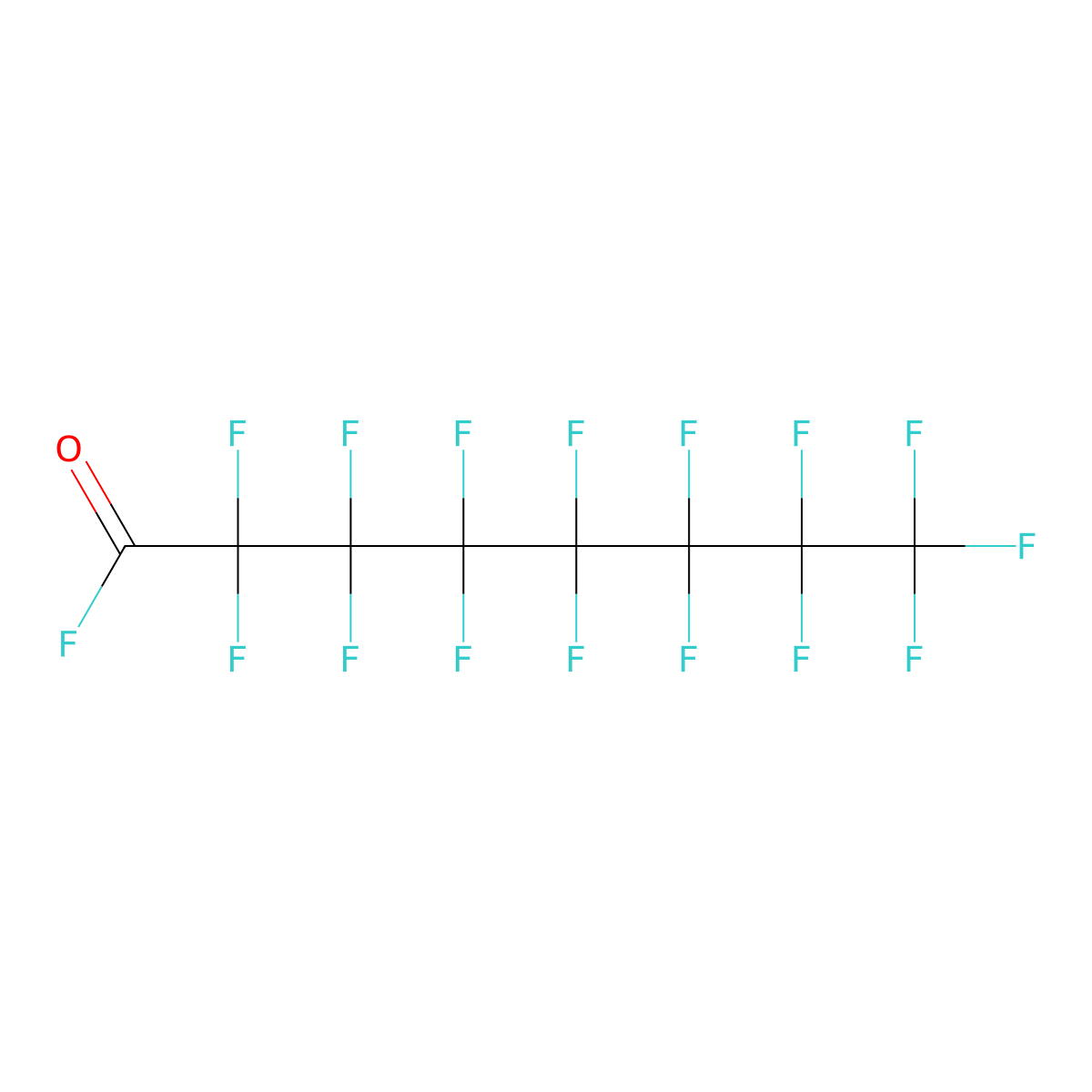 Octanoyl fluoride, 2,2,3,3,4,4,5,5,6,6,7,7,8,8,8-pentadecafluoro- molecular structure, CAS 335-66-0