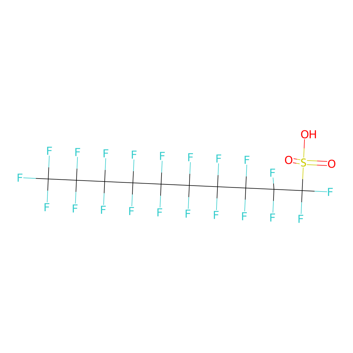 Perfluorodecanesulfonic acid molecular structure, CAS 335-77-3