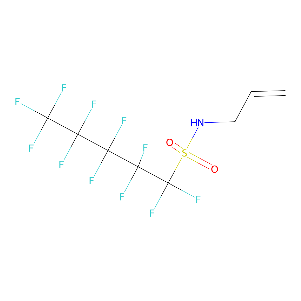 1-Pentanesulfonamide, 1,1,2,2,3,3,4,4,5,5,5-undecafluoro-N-2-propen-1-yl- molecular structure, CAS 335-97-7
