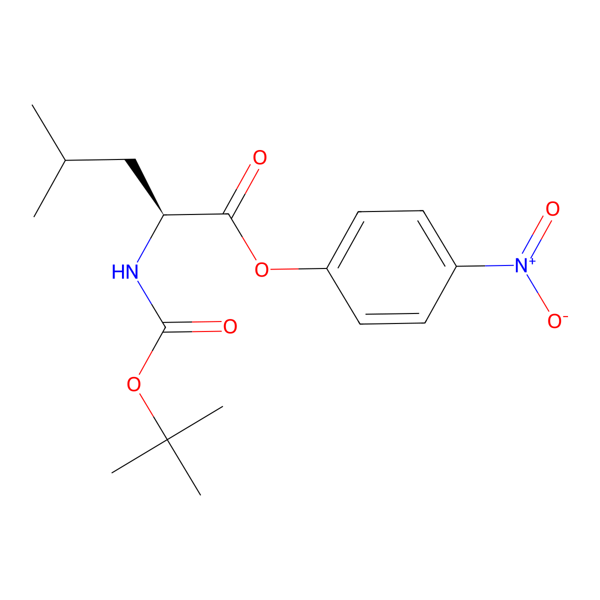 N-[(1,1-Dimethylethoxy)carbonyl]-L-leucine 4-nitrophenyl ester molecular structure, CAS 3350-19-4