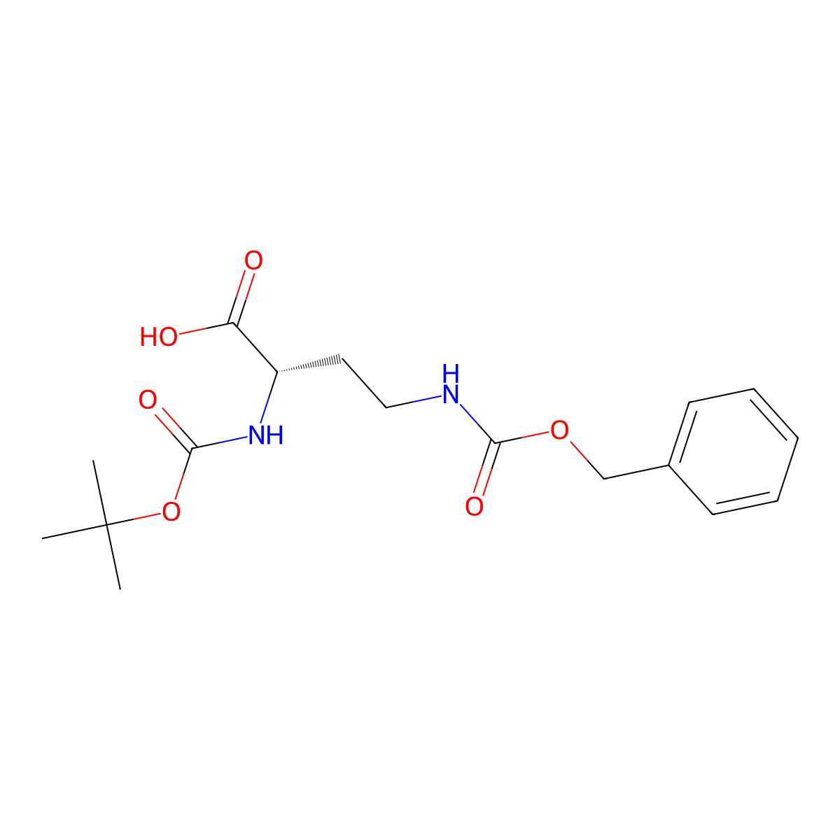 (S)-4-(((Benzyloxy)carbonyl)amino)-2-((tert-butoxycarbonyl)amino)butanoic acid molecular structure, CAS 3350-20-7