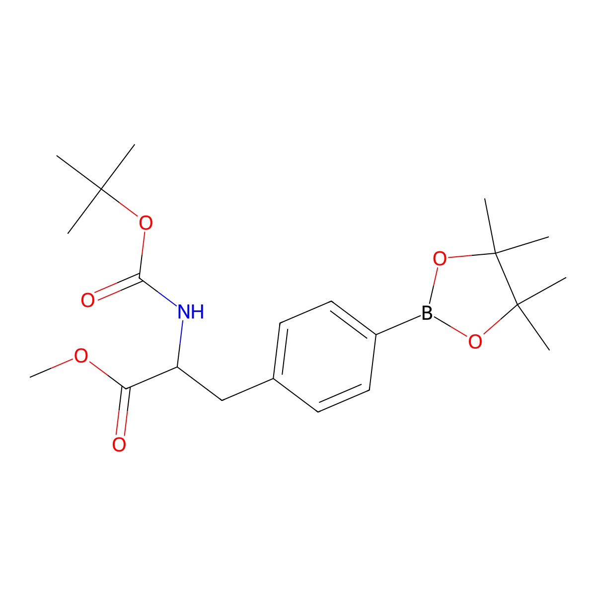 4-[2-Methoxycarbonyl-2-(BOC-amino)ethyl]phenylboronic acid pinacol ester molecular structure, CAS 335030-22-3