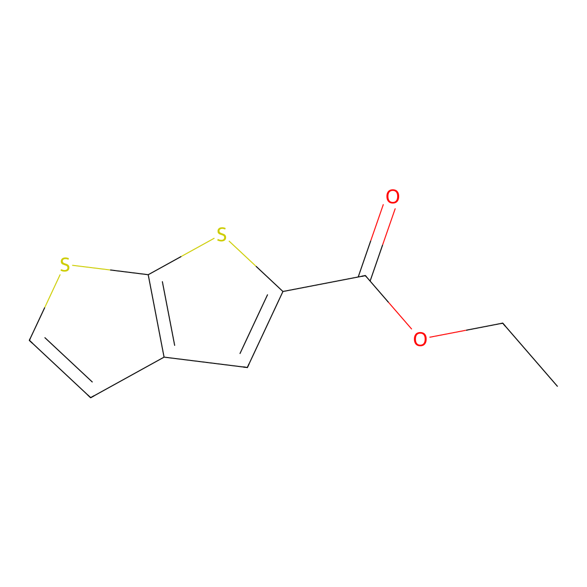 Ethyl thieno[2,3-b]thiophene-2-carboxylate molecular structure, CAS 335030-45-0