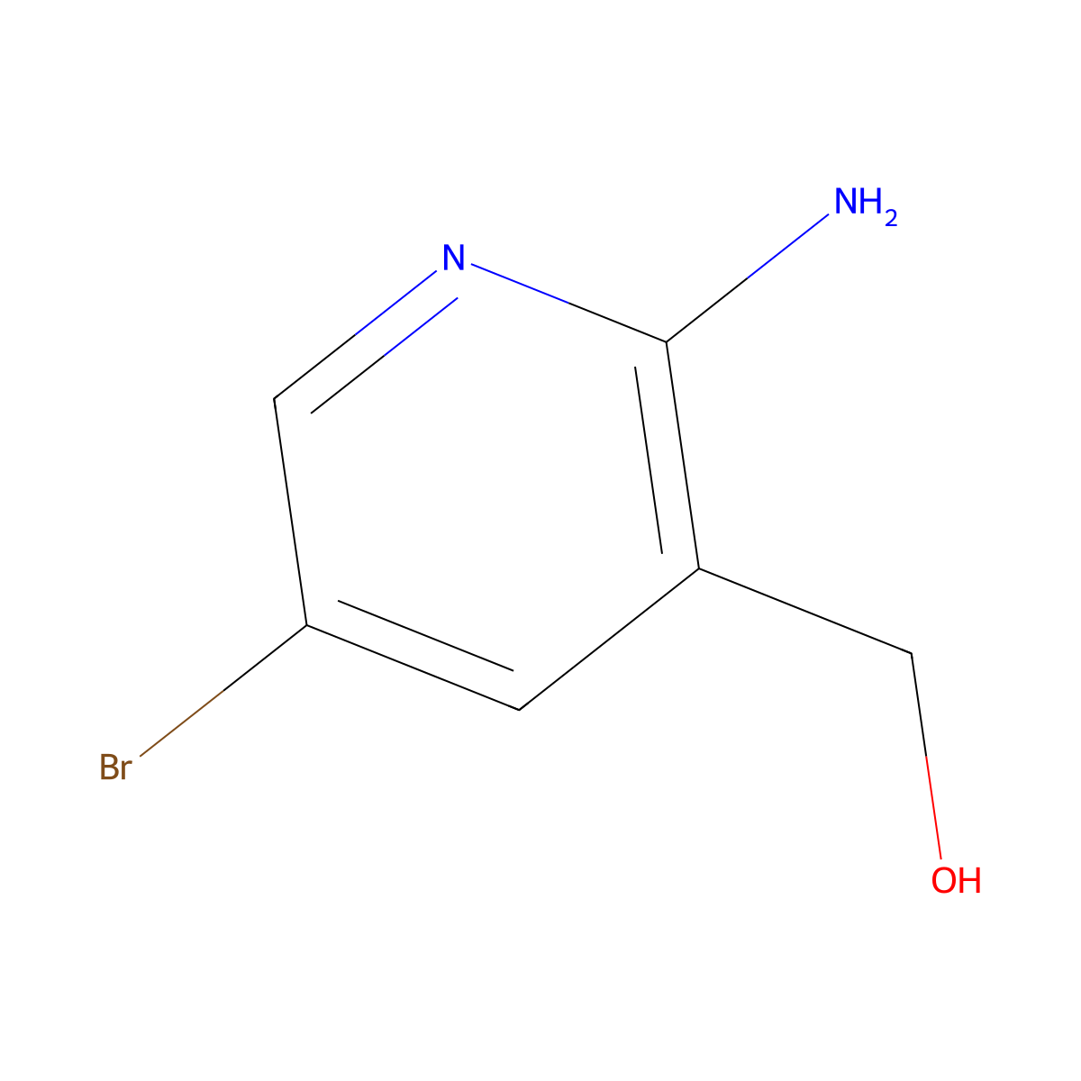 2-Amino-5-bromo-3-(hydroxymethyl)pyridine molecular structure, CAS 335031-01-1