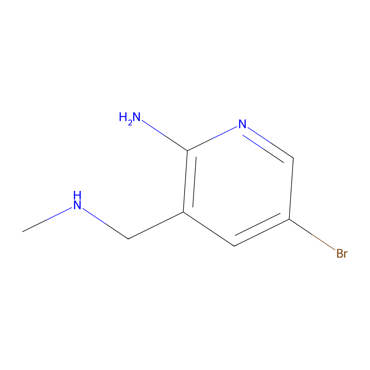 5-Bromo-3-[(methylamino)methyl]pyridin-2-amine molecular structure, CAS 335031-24-8