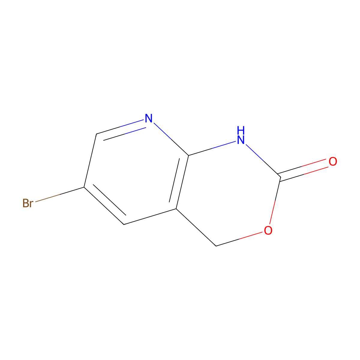 6-bromo-1H,2H,4H-pyrido(2,3-d)(1,3)oxazin-2-one molecular structure, CAS 335032-38-7