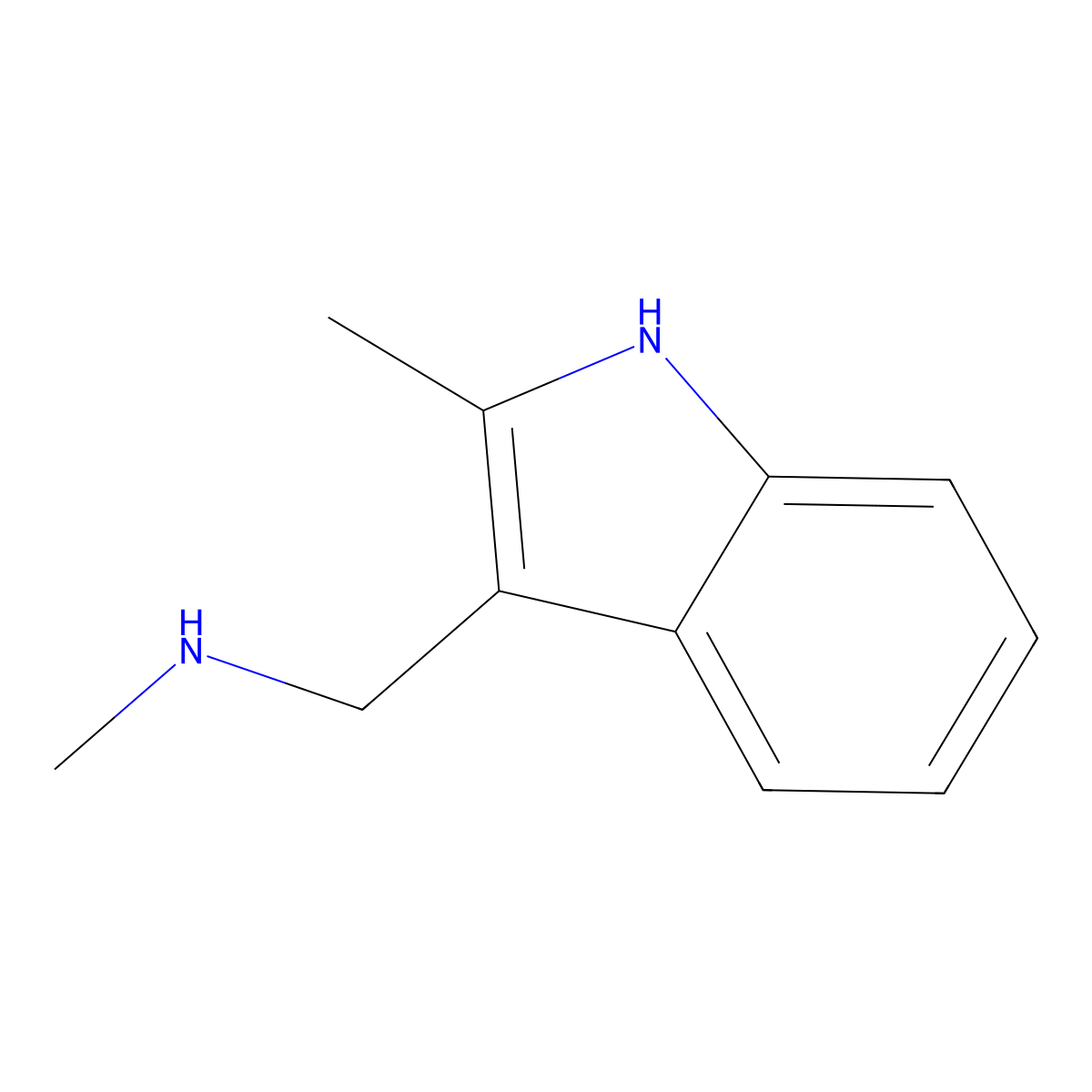 N-Methyl-N-[(2-methyl-1H-indol-3-yl)methyl]amine molecular structure, CAS 335032-50-3