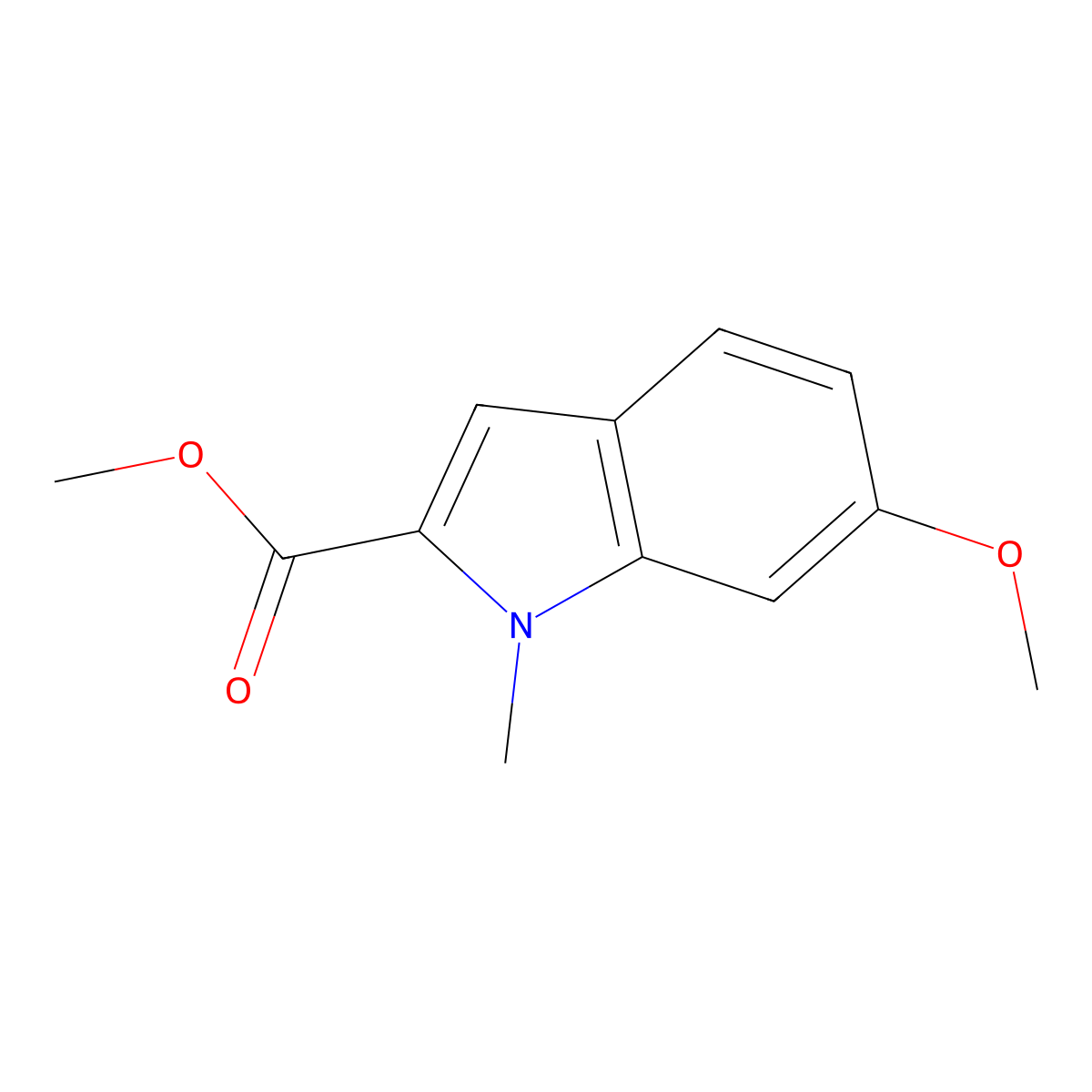 Methyl 6-methoxy-1-methyl-1H-indole-2-carboxylate molecular structure, CAS 335032-57-0