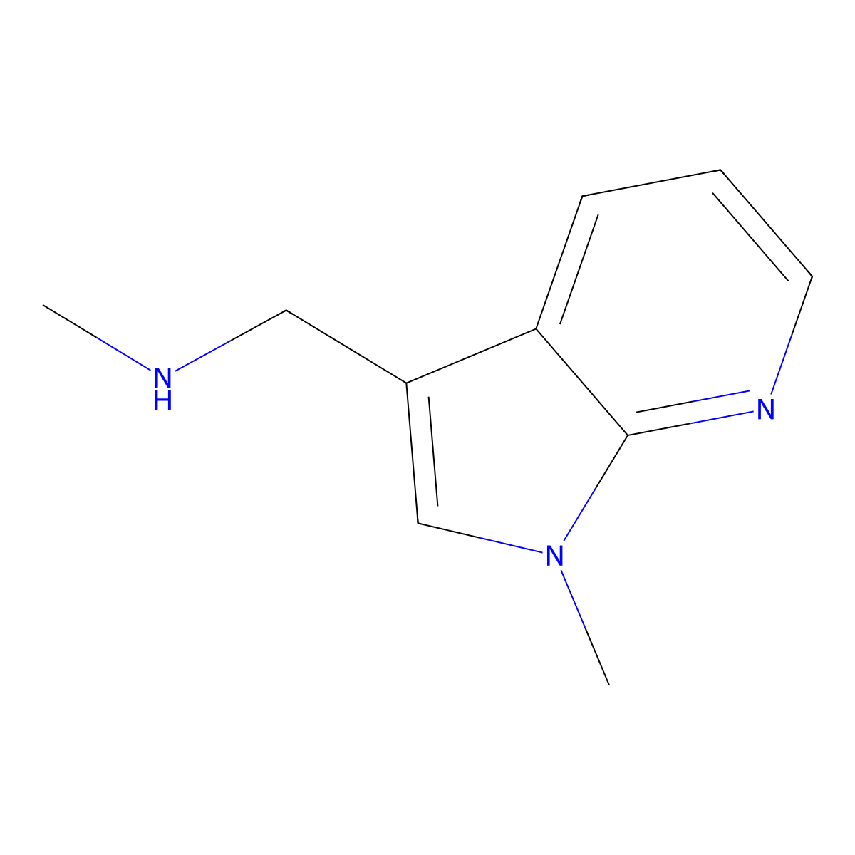 methyl({1-methyl-1H-pyrrolo[2,3-b]pyridin-3-yl}methyl)amine molecular structure, CAS 335033-16-4