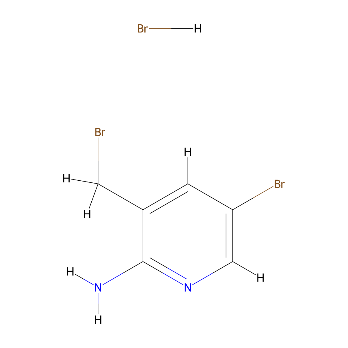 5-Bromo-3-(bromomethyl)pyridin-2-amine hydrobromide molecular structure, CAS 335033-38-0