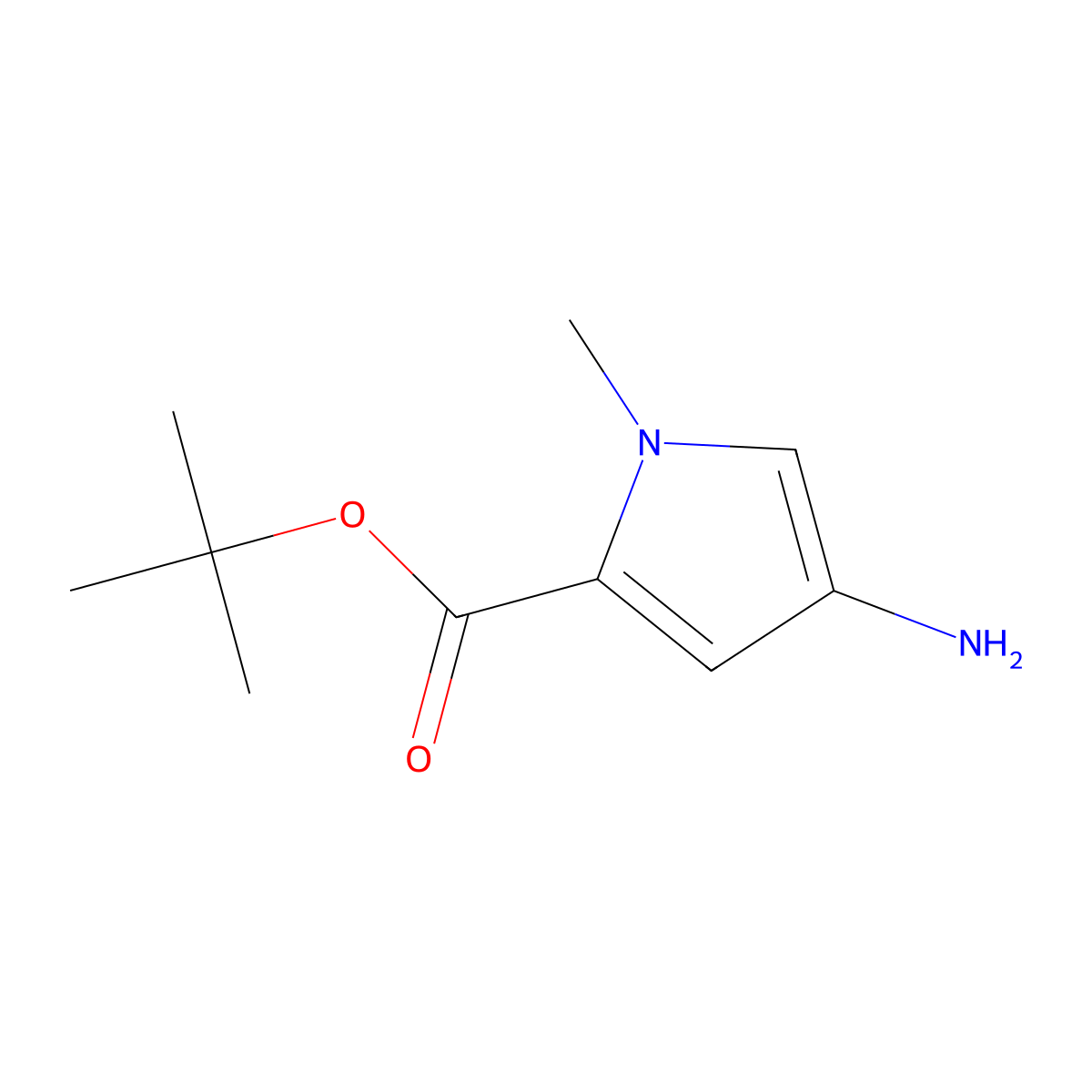 tert-Butyl 4-amino-1-methyl-1H-pyrrole-2-carboxylate molecular structure, CAS 335059-71-7