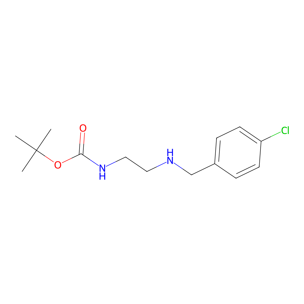 tert-Butyl (2-((4-chlorobenzyl)amino)ethyl)carbamate molecular structure, CAS 335059-94-4