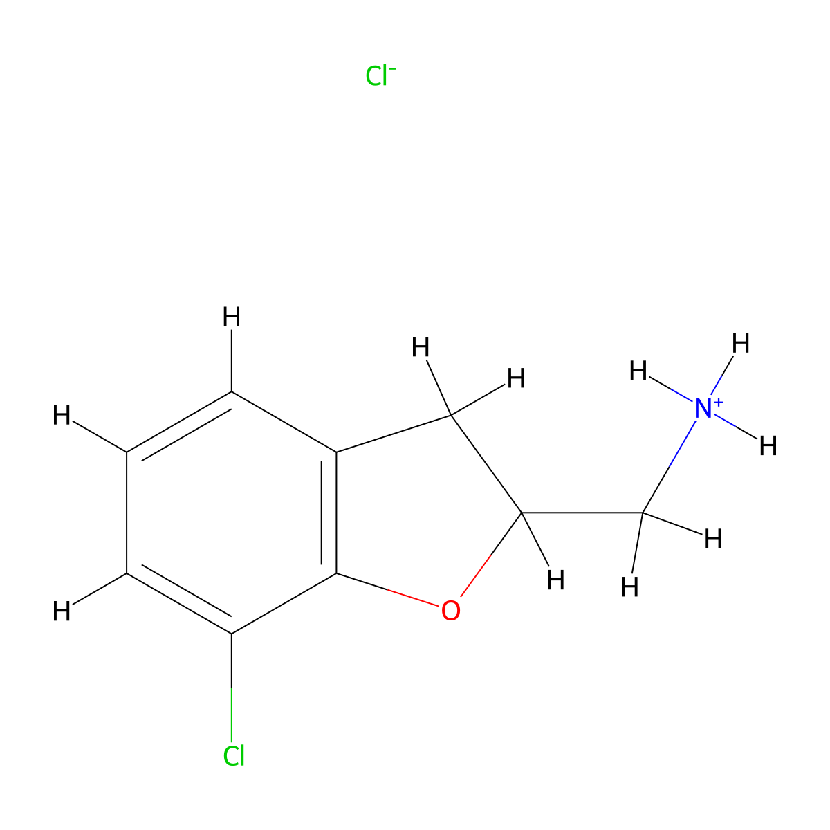 2-Benzofuranmethylamine, 2,3-dihydro-7-chloro-, hydrochloride molecular structure, CAS 33507-15-2