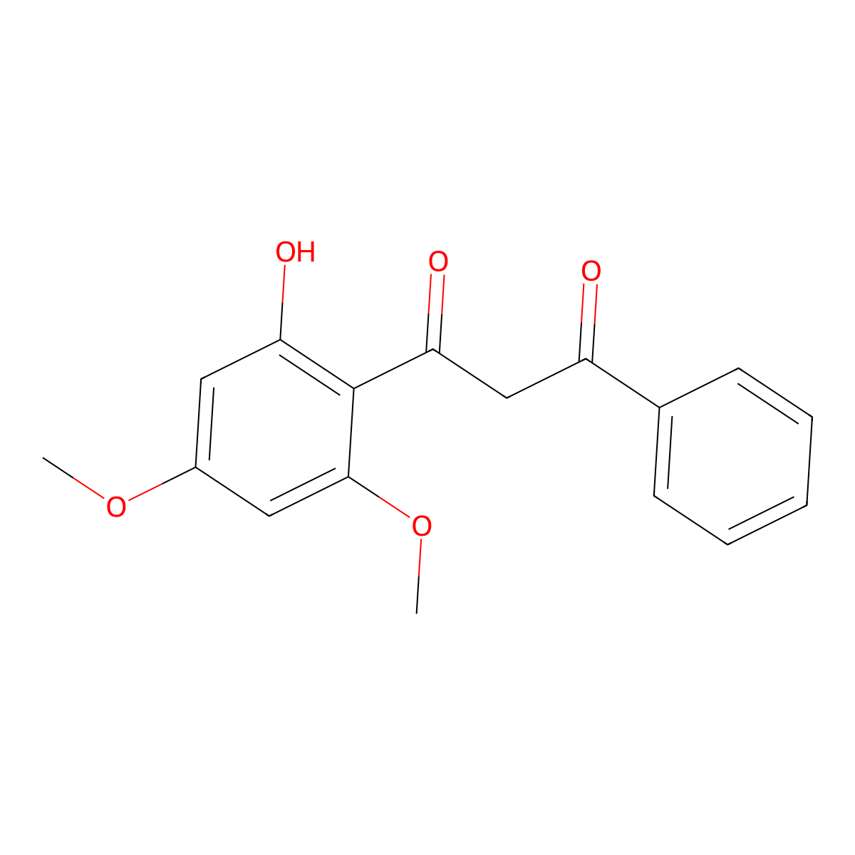 1,3-Propanedione, 1-(2-hydroxy-4,6-dimethoxyphenyl)-3-phenyl- molecular structure, CAS 33507-94-7