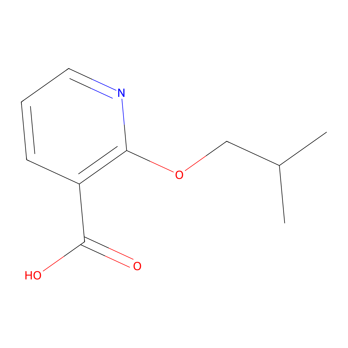 2-(2-Methylpropoxy)pyridine-3-carboxylic acid molecular structure, CAS 335077-89-9