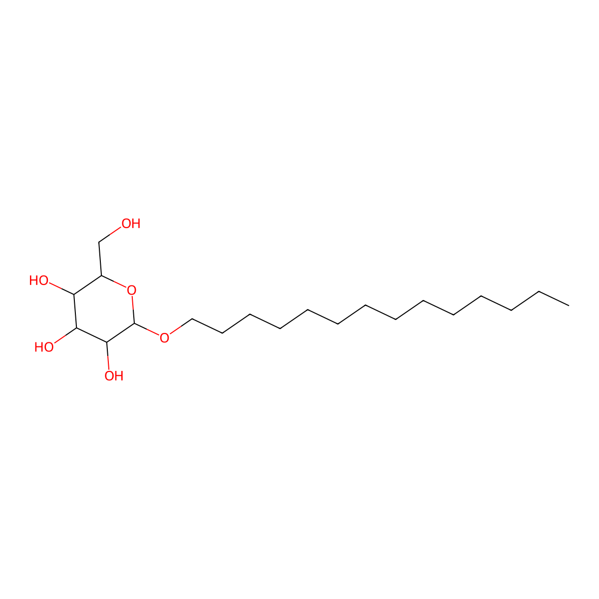 Myristyl Glucoside molecular structure, CAS 33508-66-6