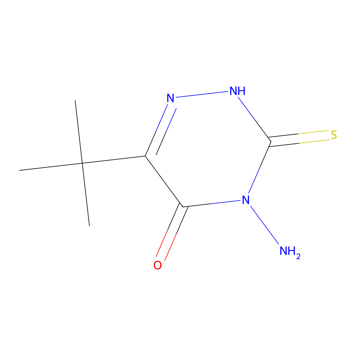 4-Amino-6-(tert-butyl)-4H-1,2,4-triazine-3-thione-5-one molecular structure, CAS 33509-43-2
