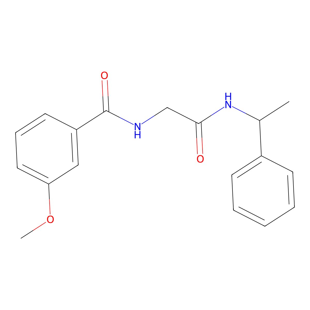 3-methoxy-N-{2-oxo-2-[(1-phenylethyl)amino]ethyl}benzamide molecular structure, CAS 335097-86-4