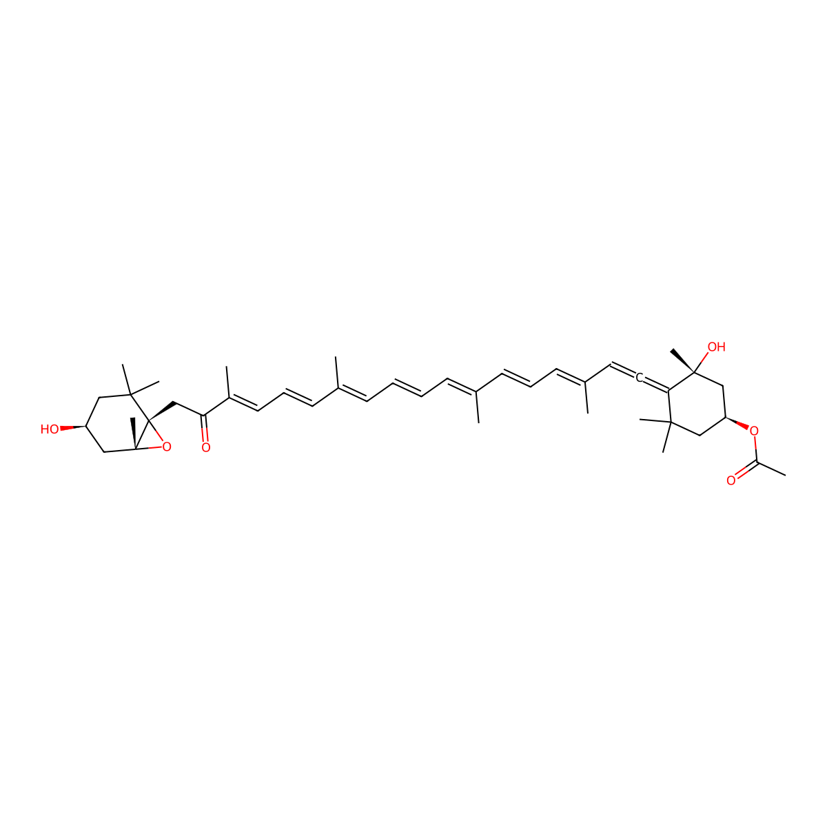 Fucoxanthin molecular structure, CAS 3351-86-8