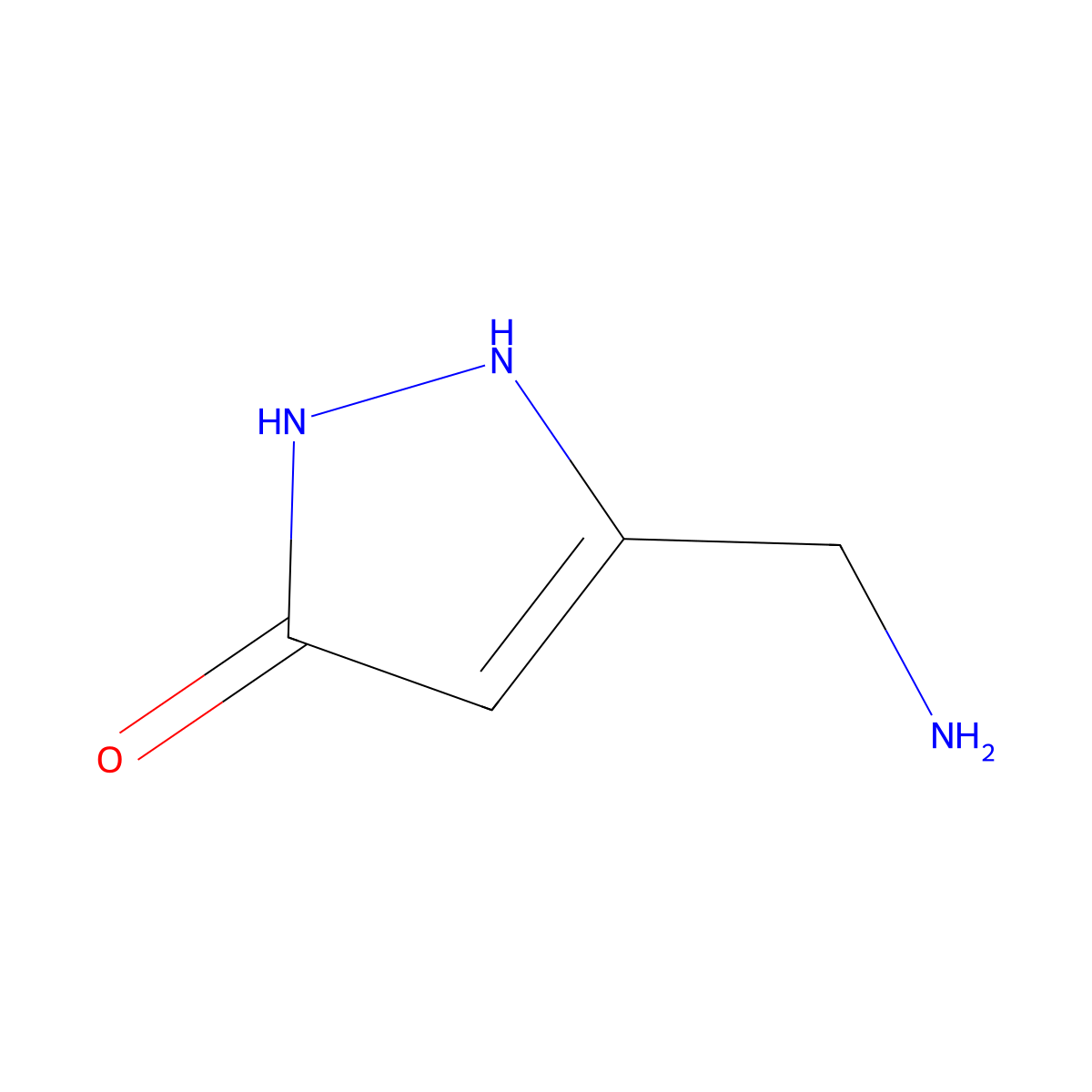5-Aminomethylpyrazolin-5-one molecular structure, CAS 33512-95-7