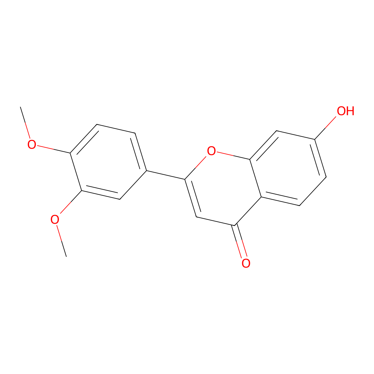 2-(3,4-Dimethoxyphenyl)-7-hydroxy-4H-chromen-4-one molecular structure, CAS 33513-36-9