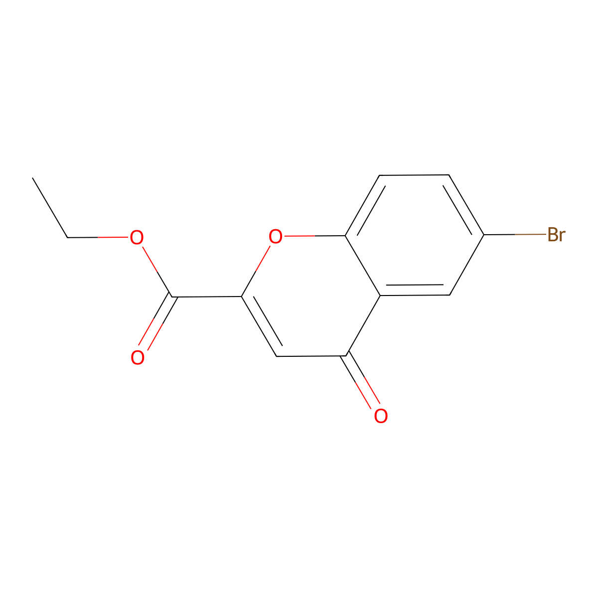 4H-1-Benzopyran-2-carboxylic acid, 6-bromo-4-oxo-, ethyl ester molecular structure, CAS 33513-40-5