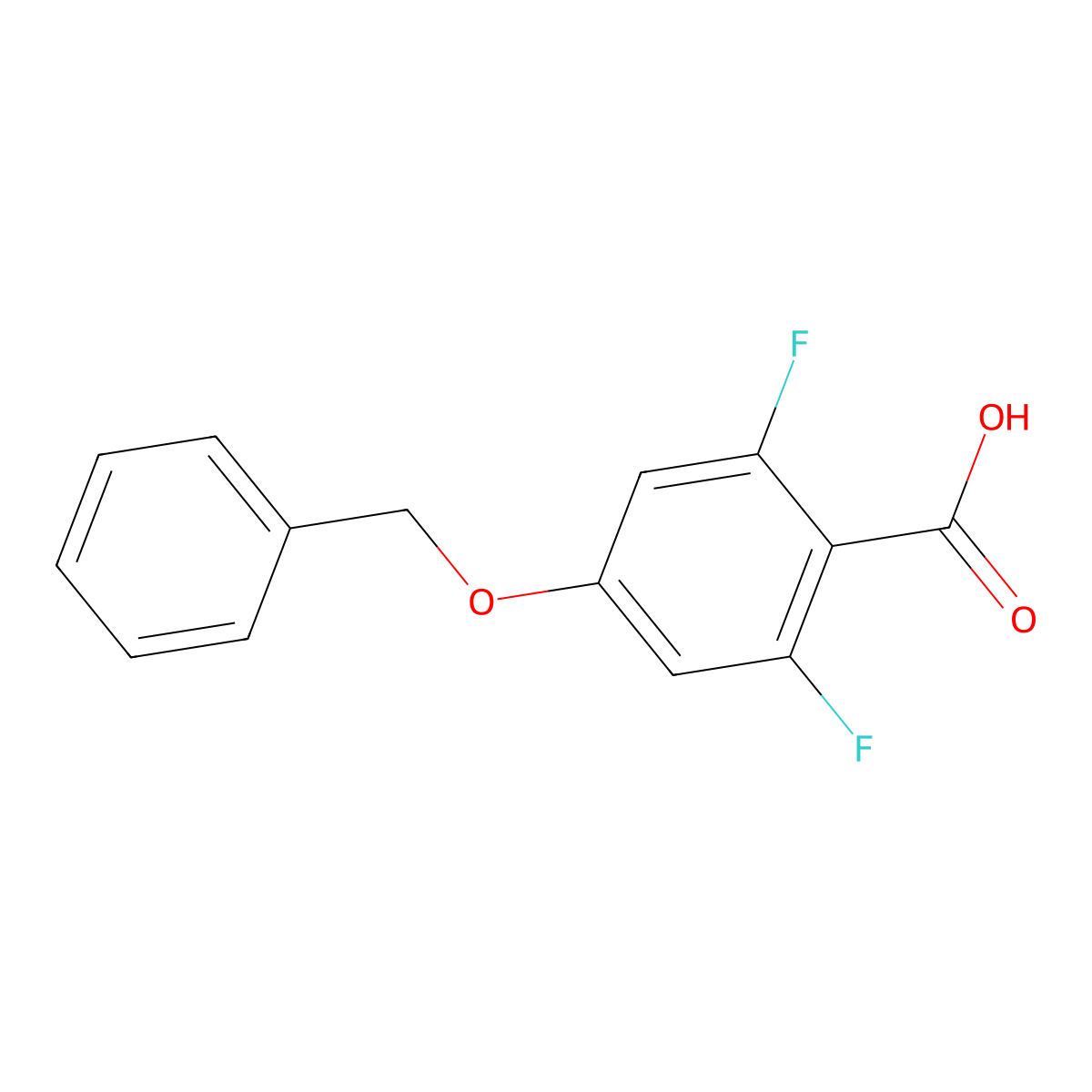 4-Benzyloxy-2,6-difluorobenzoic acid molecular structure, CAS 335140-79-9