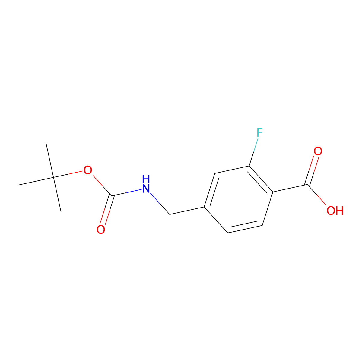 4-(Boc-amino)methyl-2-fluoro-benzoic acid molecular structure, CAS 335155-19-6