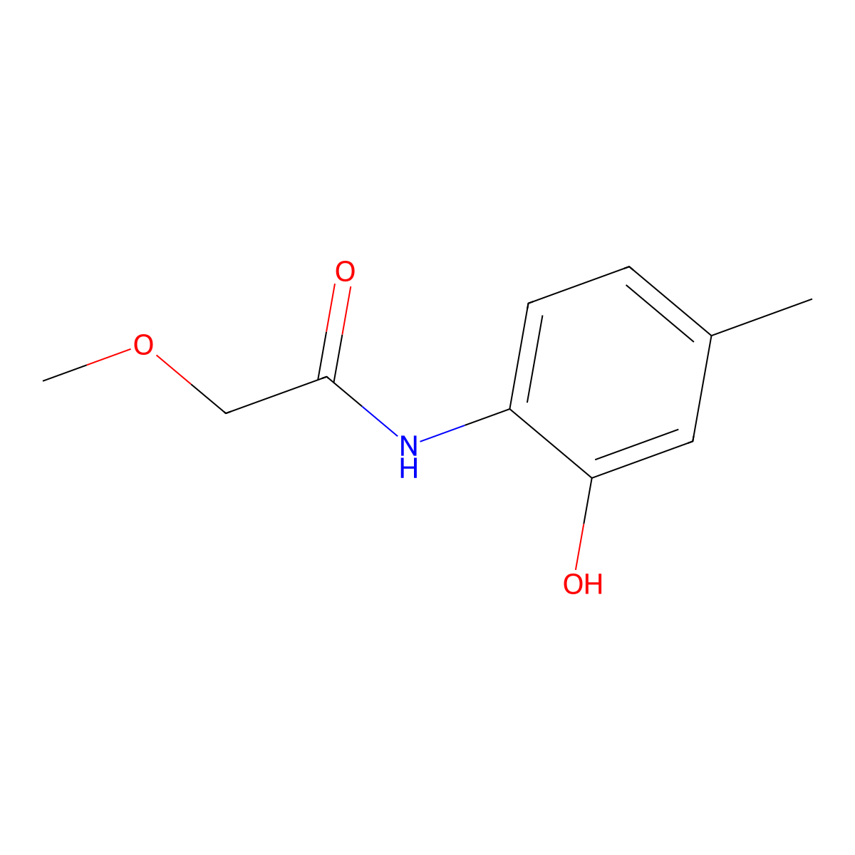 N-(2-hydroxy-4-methylphenyl)-2-methoxyacetamide molecular structure, CAS 335157-59-0