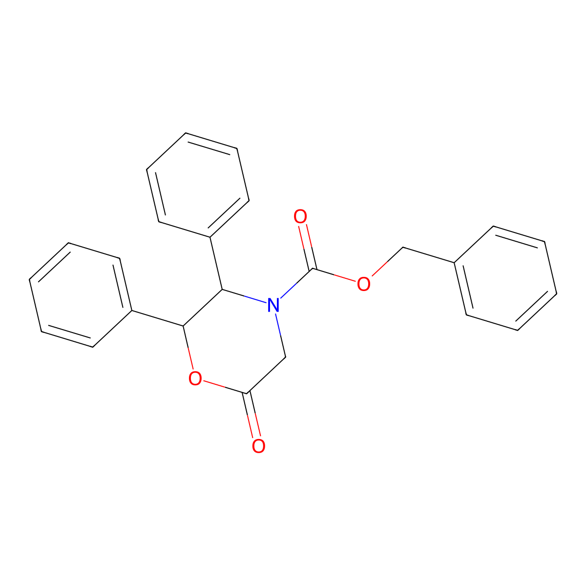 Benzyl 6-oxo-2,3-diphenyl-4-morpholinecarboxylate molecular structure, CAS 335159-14-3