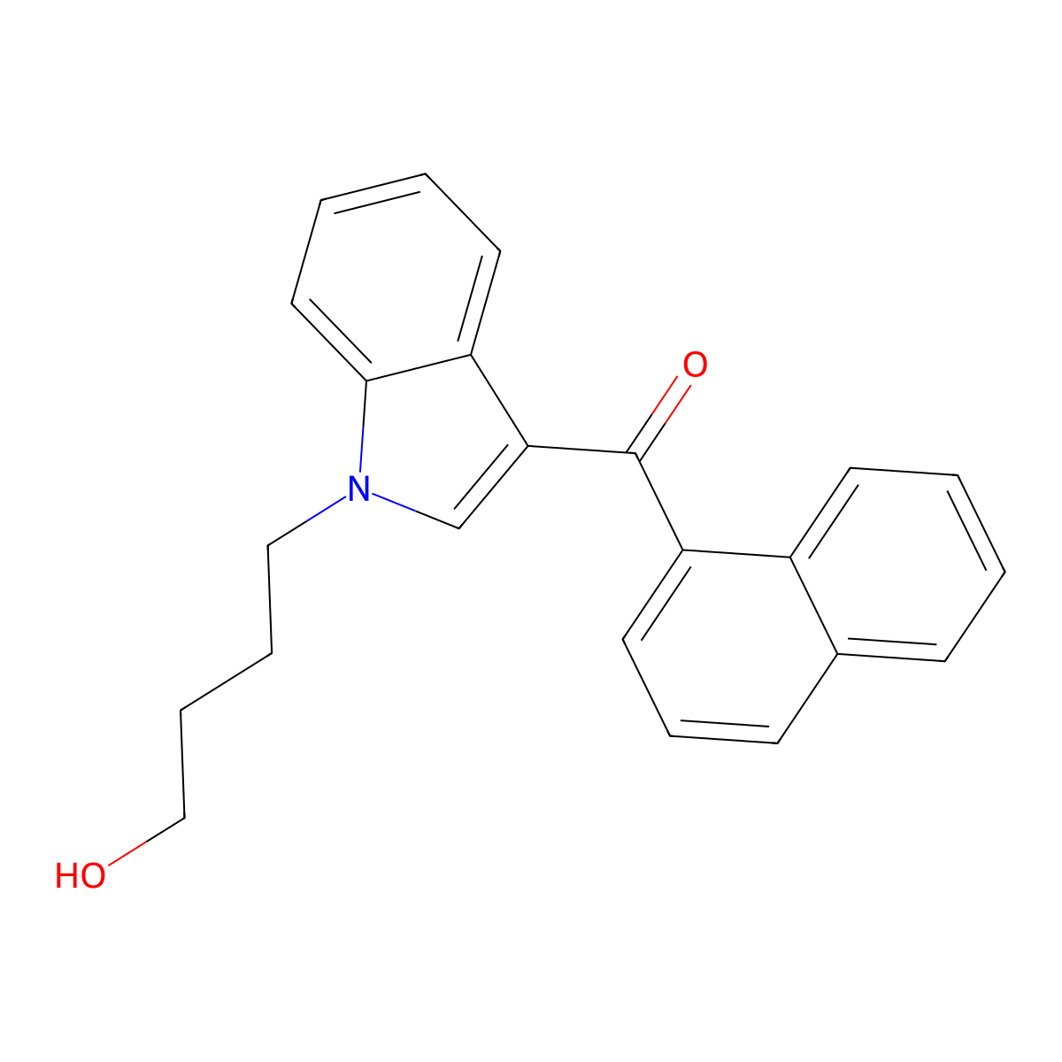 (1-(4-Hydroxybutyl)-1H-indol-3-yl)-1-naphthalenylmethanone molecular structure, CAS 335161-14-3