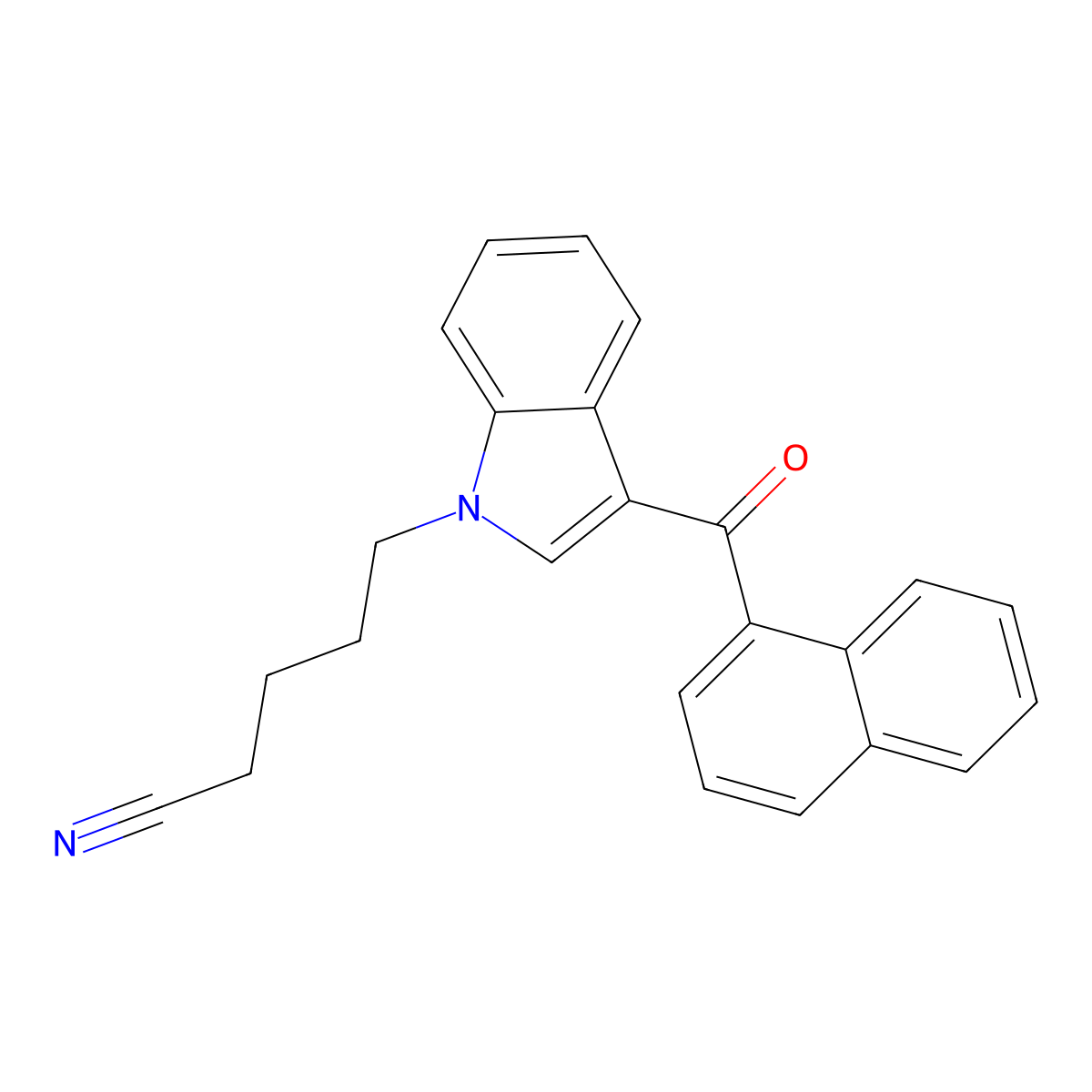 (1-(4-Cyanobutyl)-3-(naphthalen-1-oyl)indole) molecular structure, CAS 335161-19-8