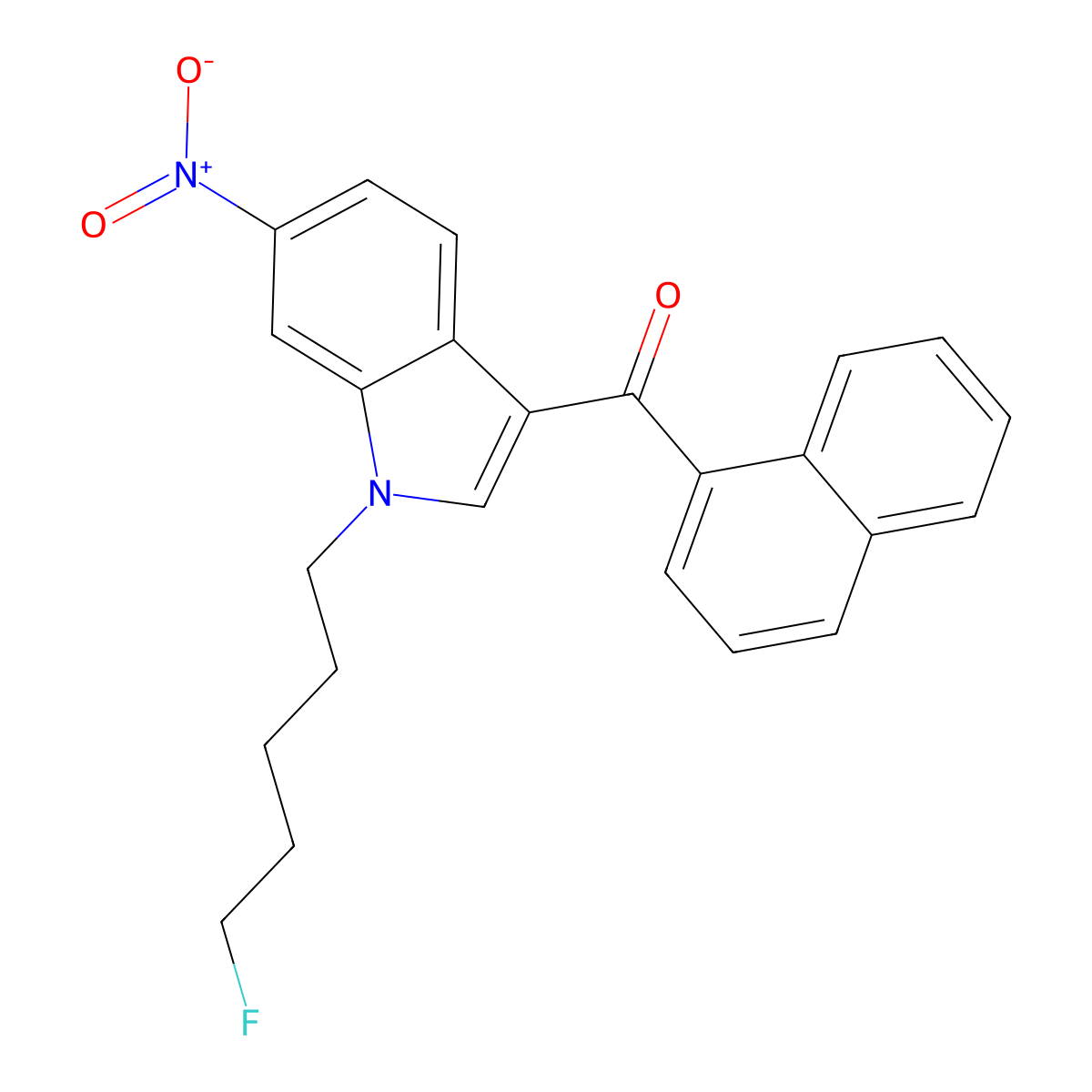 (1-(5-Fluoropentyl)-3-(naphthalen-1-oyl)-6-nitroindole) molecular structure, CAS 335161-27-8