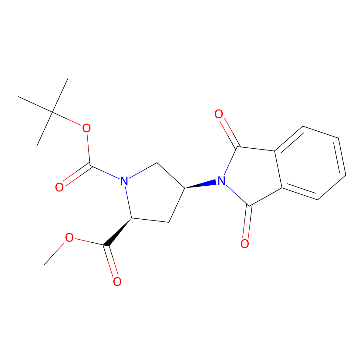 1-(tert-Butyl) 2-methyl (2S,4S)-4-(1,3-dioxoisoindolin-2-yl)pyrrolidine-1,2-dicarboxylate molecular structure, CAS 335164-27-7
