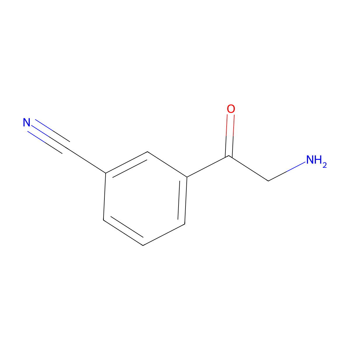 3-(2-Aminoacetyl)benzonitrile molecular structure, CAS 335194-73-5