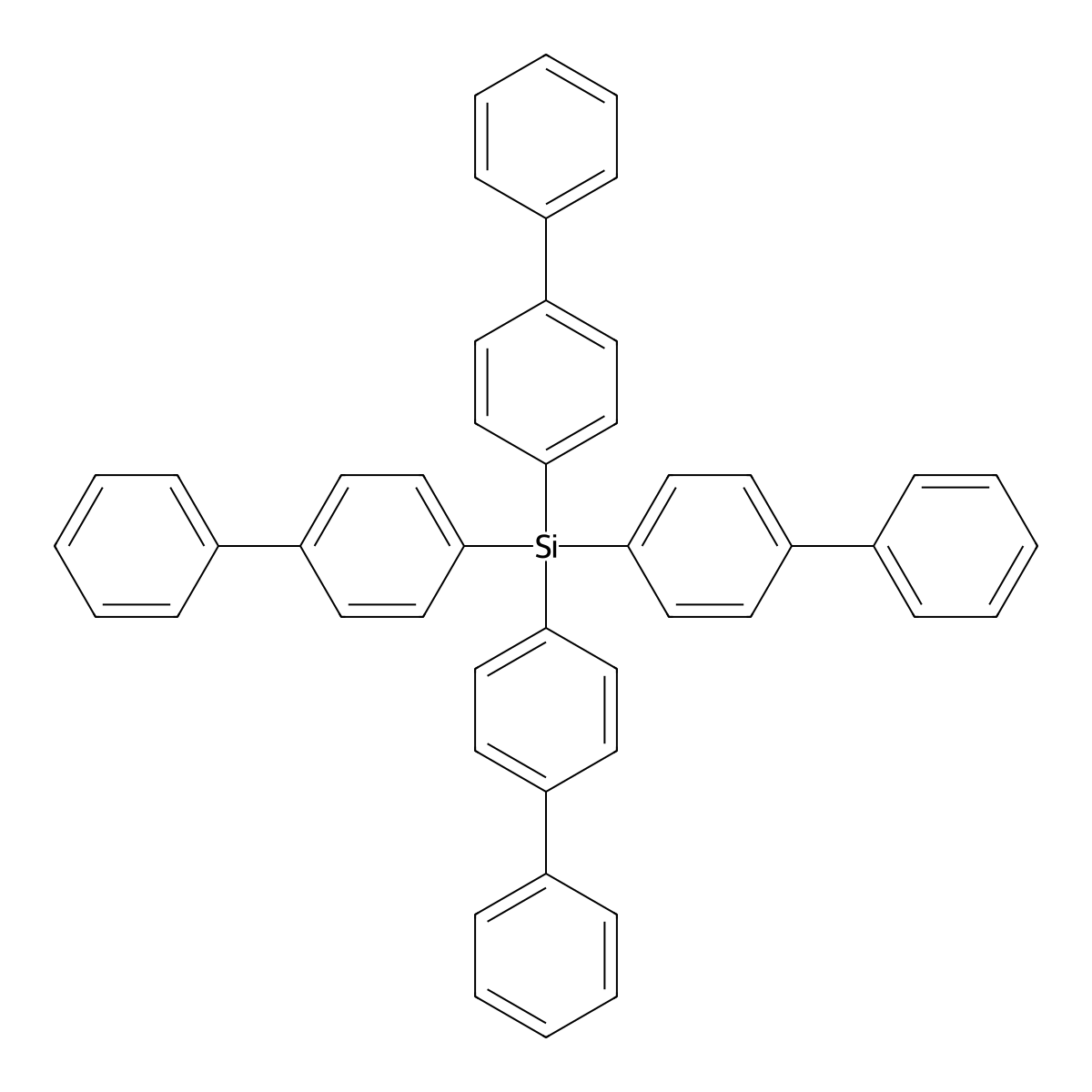 4,4'',4'''',4''''''-Silanetetrayltetrakis(1,1'-biphenyl) molecular structure, CAS 3352-54-3