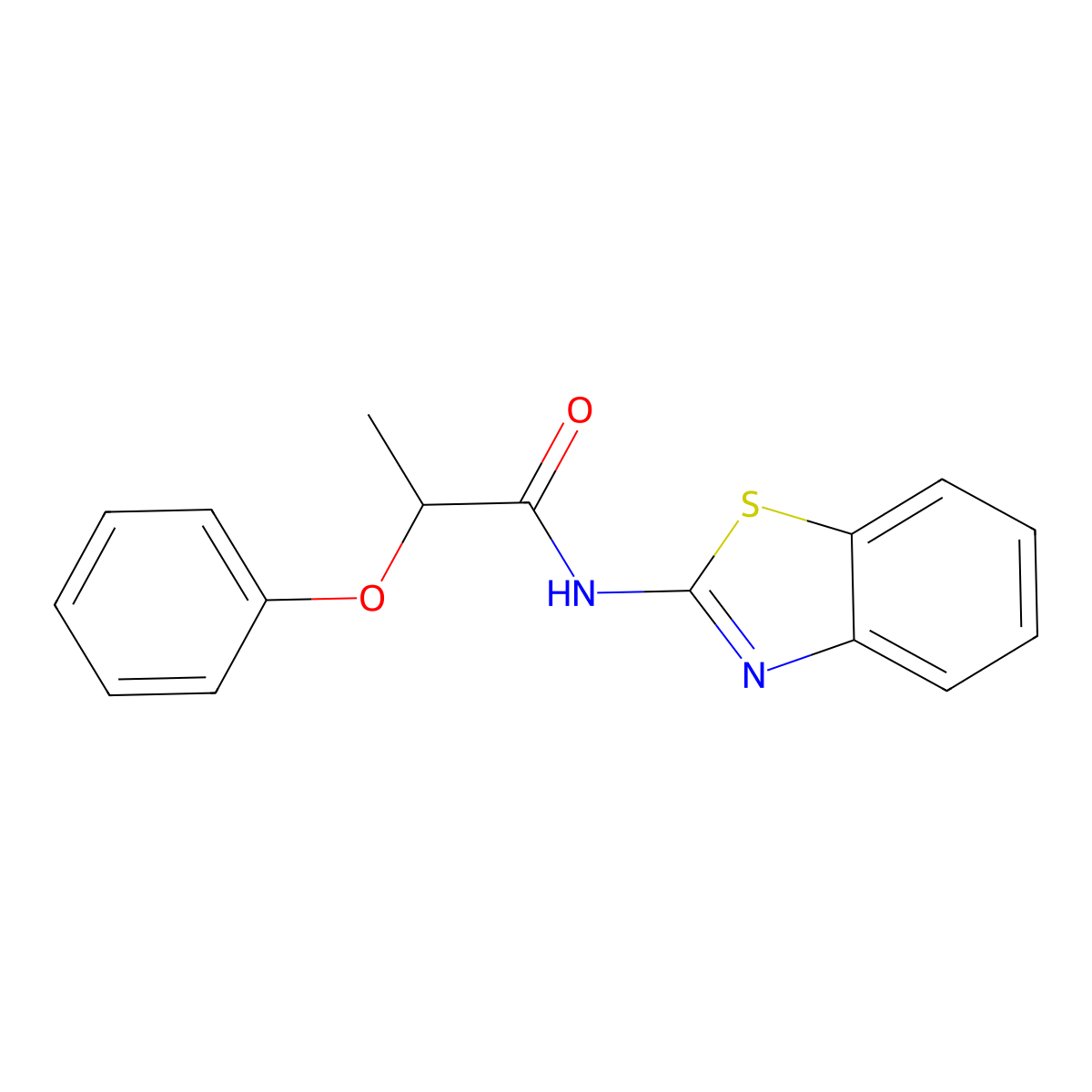 N-(1,3-benzothiazol-2-yl)-2-phenoxypropanamide molecular structure, CAS 335203-79-7