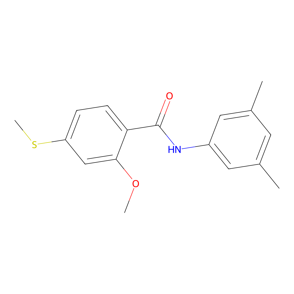N-(3,5-dimethylphenyl)-2-methoxy-4-(methylsulfanyl)benzamide molecular structure, CAS 335203-99-1