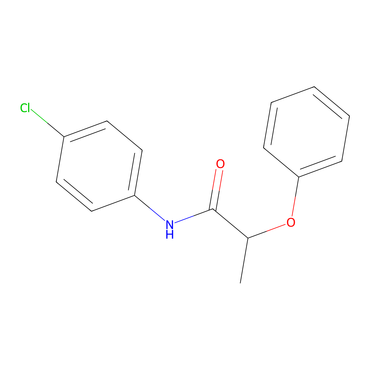 N-(4-chlorophenyl)-2-phenoxypropanamide molecular structure, CAS 335204-06-3