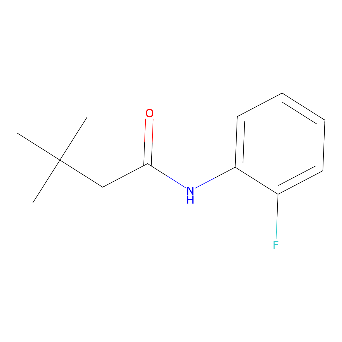 N-(2-fluorophenyl)-3,3-dimethylbutanamide molecular structure, CAS 335204-11-0