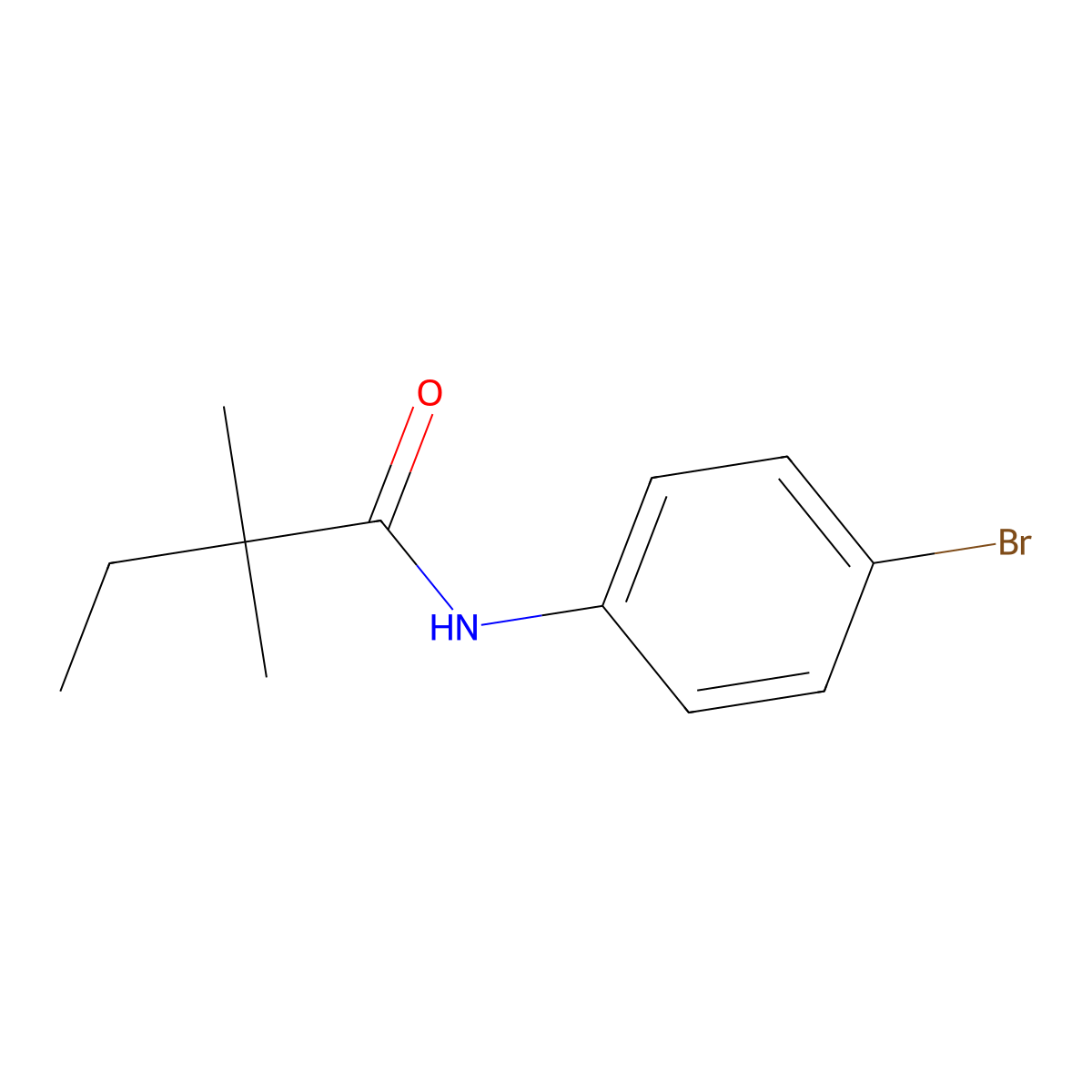 N-(4-bromophenyl)-2,2-dimethylbutanamide molecular structure, CAS 335204-18-7