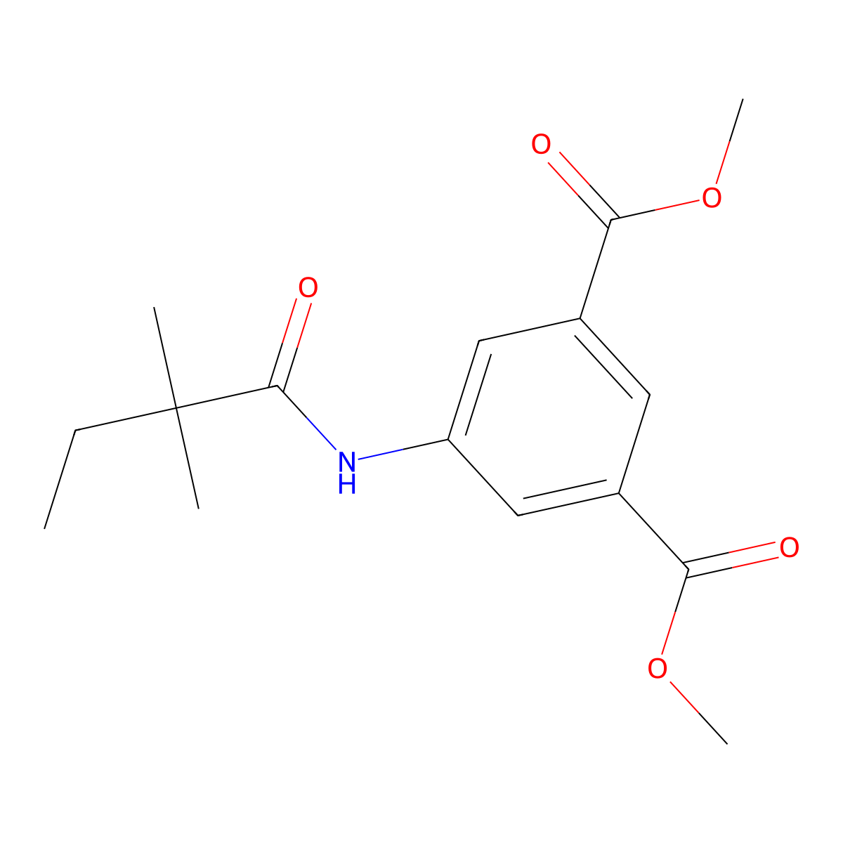 Dimethyl 5-[(2,2-dimethylbutanoyl)amino]isophthalate molecular structure, CAS 335204-22-3
