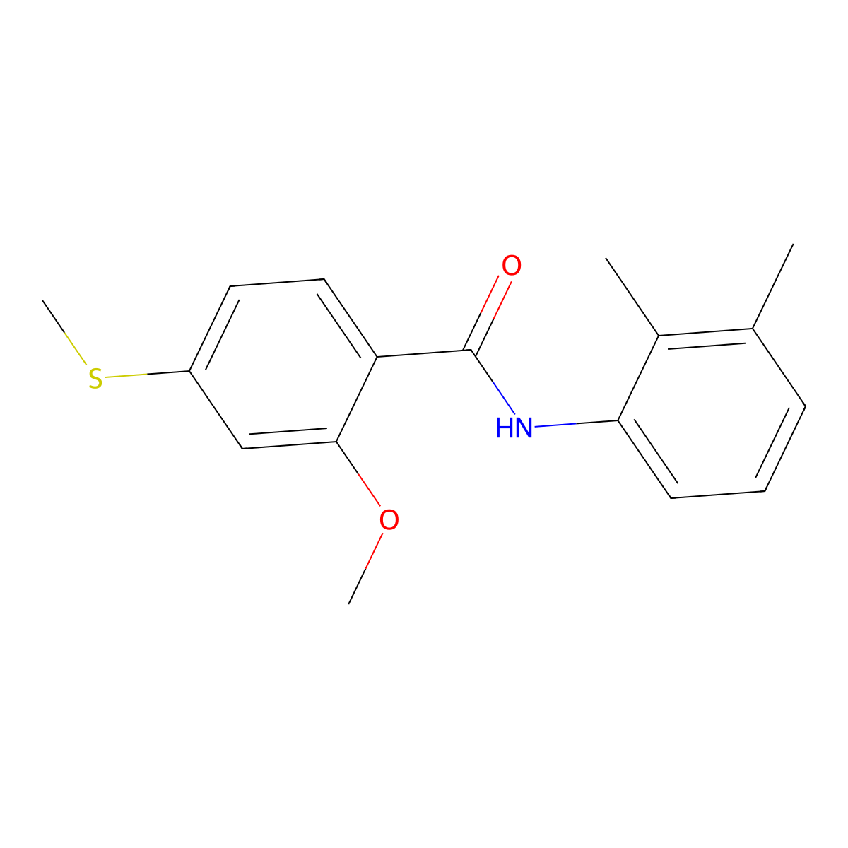 N-(2,3-dimethylphenyl)-2-methoxy-4-(methylsulfanyl)benzamide molecular structure, CAS 335204-26-7