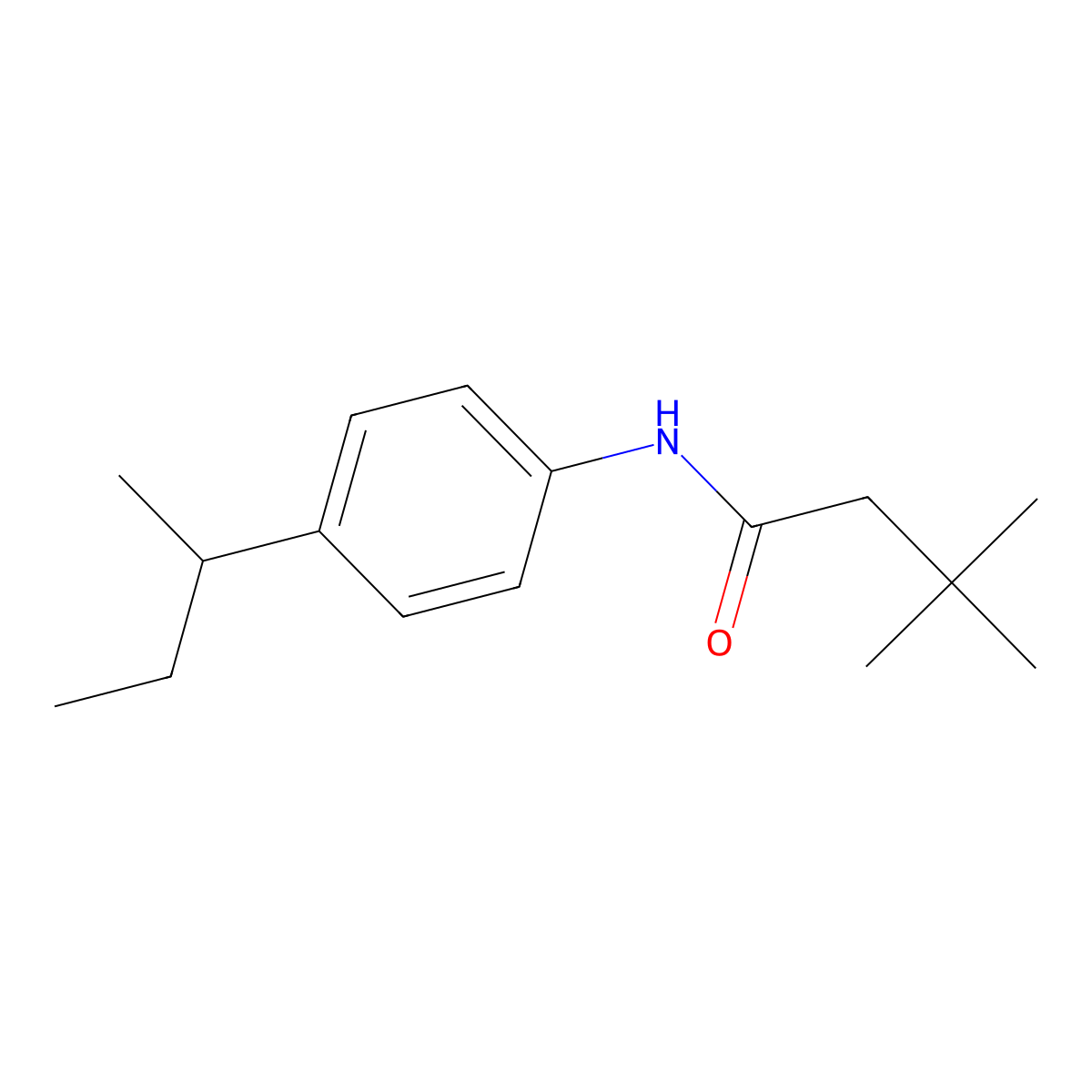 N-(4-butan-2-ylphenyl)-3,3-dimethylbutanamide molecular structure, CAS 335204-29-0