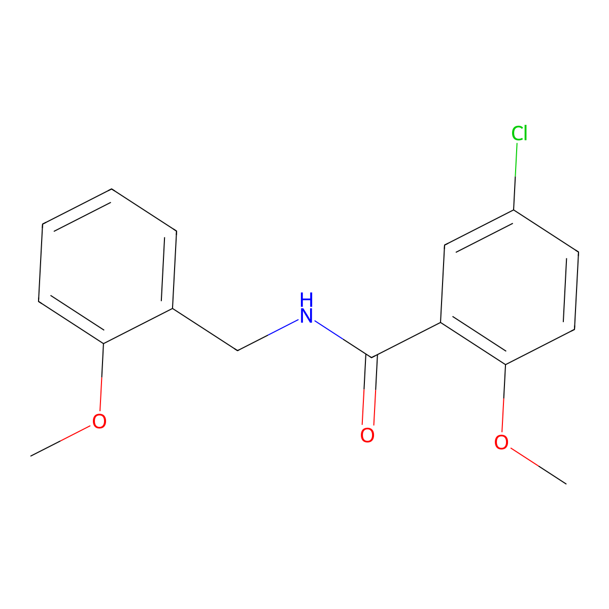 5-chloro-2-methoxy-N-(2-methoxybenzyl)benzamide molecular structure, CAS 335204-38-1