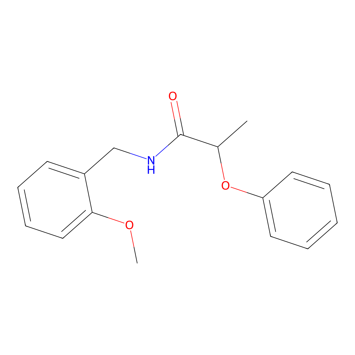 N-[(2-methoxyphenyl)methyl]-2-phenoxypropanamide molecular structure, CAS 335204-40-5