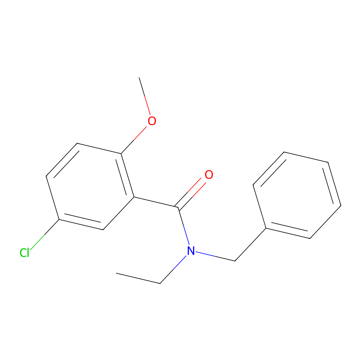 N-benzyl-5-chloro-N-ethyl-2-methoxybenzamide molecular structure, CAS 335204-41-6